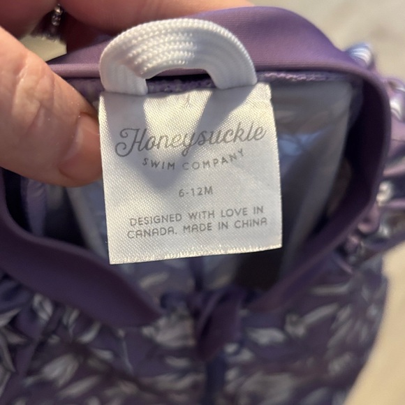 Purple Floral Kids Swim Rashguard - Picture 2 of 2